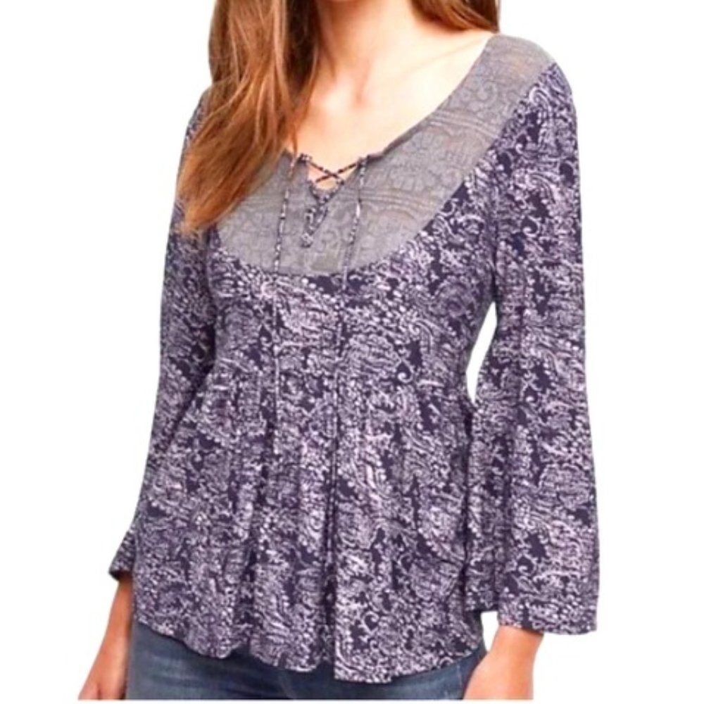 BNWOT ANTHROPOLOGIE akemi+kin Marcella bell sleeve boho peasant tie blouse